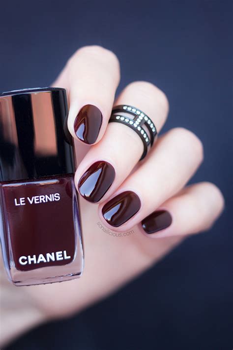 chanel dark red nail polish.